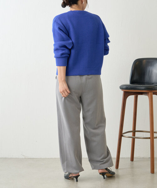 Jena espace merveilleux（ジェナ　エスパスメルヴェイユ）の「配色イージードロストパンツ（その他パンツ・レディース・ネイビー/アイボリー/グレー・1/2）」の6枚目の写真