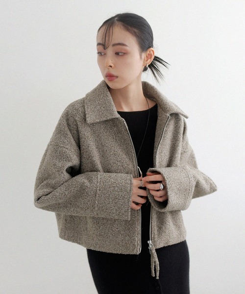 LIAN(リアン)の「ループツイードショートジャケット(ブルゾン・レディース・アイボリー/グレー/イエロー/ブラウン・FREE)」の10枚目の写真