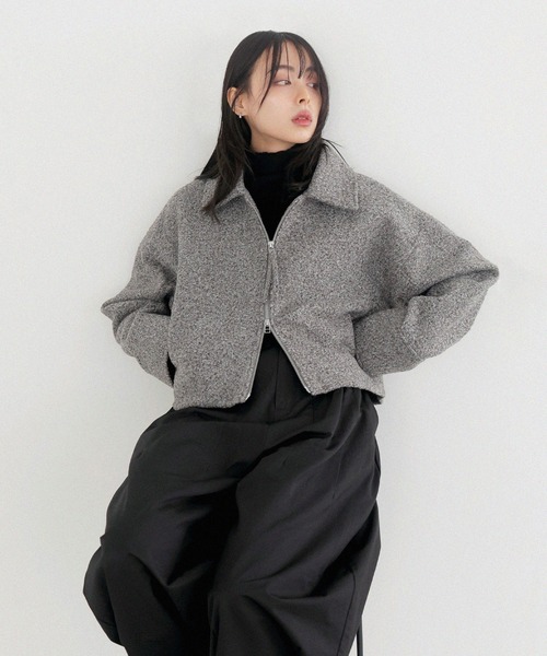 LIAN(リアン)の「ループツイードショートジャケット(ブルゾン・レディース・アイボリー/グレー/イエロー/ブラウン・FREE)」の16枚目の写真