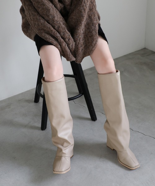 セール】レイヤードロングブーツ（ブーツ）｜select MOCA（セレクト