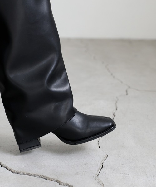 select MOCA（セレクトモカ）の「レイヤードロングブーツ（ブーツ・レディース・ブラック/ベージュ・SMALL/MEDIUM/LARGE）」の19枚目の写真