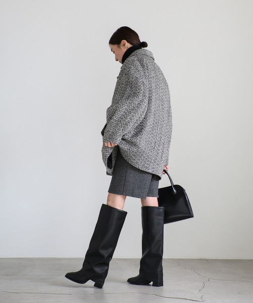 select MOCA（セレクトモカ）の「レイヤードロングブーツ（ブーツ・レディース・ブラック/ベージュ・SMALL/MEDIUM/LARGE）」の15枚目の写真