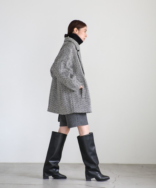 select MOCA（セレクトモカ）の「レイヤードロングブーツ（ブーツ・レディース・ブラック/ベージュ・SMALL/MEDIUM/LARGE）」の12枚目の写真