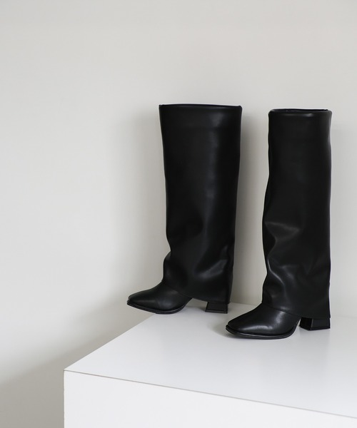 select MOCA（セレクトモカ）の「レイヤードロングブーツ（ブーツ・レディース・ブラック/ベージュ・SMALL/MEDIUM/LARGE）」の20枚目の写真