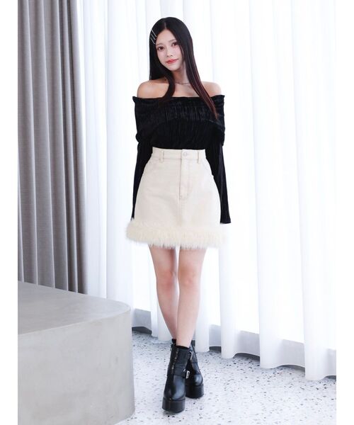 EATME（イートミー）の「ベロアプリーツTOP（Tシャツ/カットソー・レディース・ブラック/アイボリー/ピンク・FREE）」の7枚目の写真