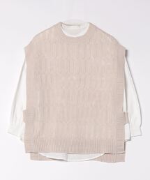 fort point（フォーポイント）の「【FORTPOINT/フォートポイント】ニットベスト+ブラウスアンサンブル（アンサンブル）」