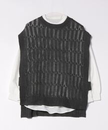 fort point（フォーポイント）の「【FORTPOINT/フォートポイント】ニットベスト+ブラウスアンサンブル（アンサンブル）」