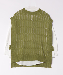 fort point（フォーポイント）の「【FORTPOINT/フォートポイント】ニットベスト+ブラウスアンサンブル（アンサンブル）」