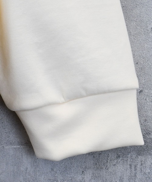 Ritzy(リッツィー)の「cardboard knit switching crew neck cutsew/ダンボールニット 切り替え クルーネック カットソー レディース メンズ(スウェット・メンズ・サックスブルー/ホワイト/チャコールグレー/ブラック・M/L/XL)」の11枚目の写真
