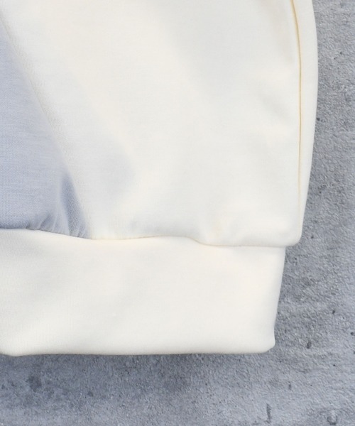 Ritzy(リッツィー)の「cardboard knit switching crew neck cutsew/ダンボールニット 切り替え クルーネック カットソー レディース メンズ(スウェット・メンズ・サックスブルー/ホワイト/チャコールグレー/ブラック・M/L/XL)」の12枚目の写真
