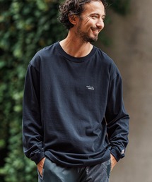 1minute 1second（ワンミニットワンセカンド）の「mlt4928- cursive print dry cotton long sleeve cut&sew カットソー（Tシャツ/カットソー）」