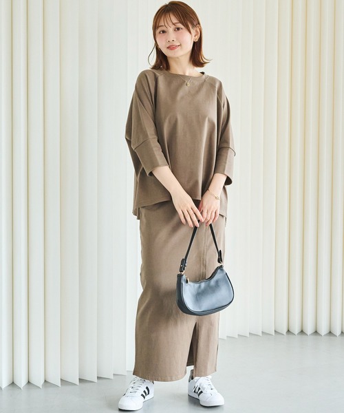 LAVEANGE(ラビアンジェ)の「【洗える】ワイドプルオーバー×タイトスカートセットアップ 2点セット(ワンピース・レディース・ブラック/ブラウン/パープル・M/LL/3L/4L/5L)」の17枚目の写真