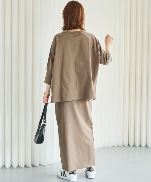LAVEANGE(ラビアンジェ)の「【洗える】ワイドプルオーバー×タイトスカートセットアップ 2点セット(ワンピース・レディース・ブラック/ブラウン/パープル・M/LL/3L/4L/5L)」の20枚目の写真
