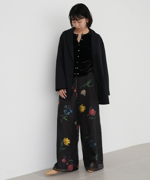 SLOBE IENA（スローブイエナ）の「LES FLEURS プリントパンツ