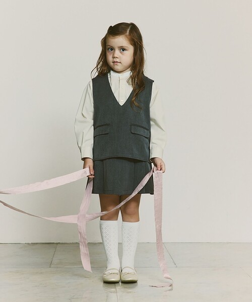 green label relaxing(グリーンレーベルリラクシング)の「バンドカラー シャツ ロングスリーブ / キッズ 100cm-130cm(シャツ/ブラウス・キッズ・ライトグレー/ベージュ/オフホワイト・100cm/110cm/120cm/130cm)」の7枚目の写真