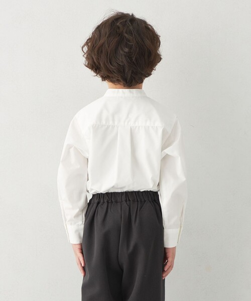 green label relaxing(グリーンレーベルリラクシング)の「バンドカラー シャツ ロングスリーブ / キッズ 100cm-130cm(シャツ/ブラウス・キッズ・ライトグレー/ベージュ/オフホワイト・100cm/110cm/120cm/130cm)」の11枚目の写真