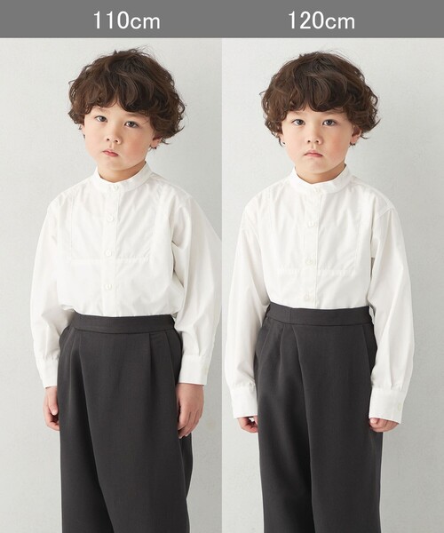green label relaxing(グリーンレーベルリラクシング)の「バンドカラー シャツ ロングスリーブ / キッズ 100cm-130cm(シャツ/ブラウス・キッズ・ライトグレー/ベージュ/オフホワイト・100cm/110cm/120cm/130cm)」の12枚目の写真