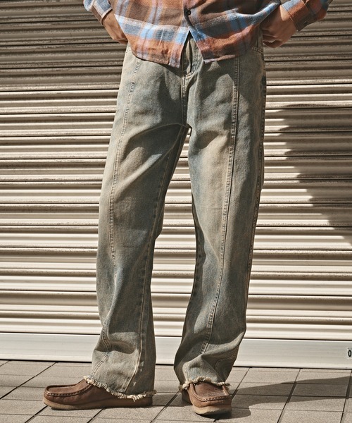 ALL RUNS(オールランズ)の「ヴィンテージ加工 デニムパンツ(デニムパンツ・メンズ・ブルー・L/M)」の2枚目の写真