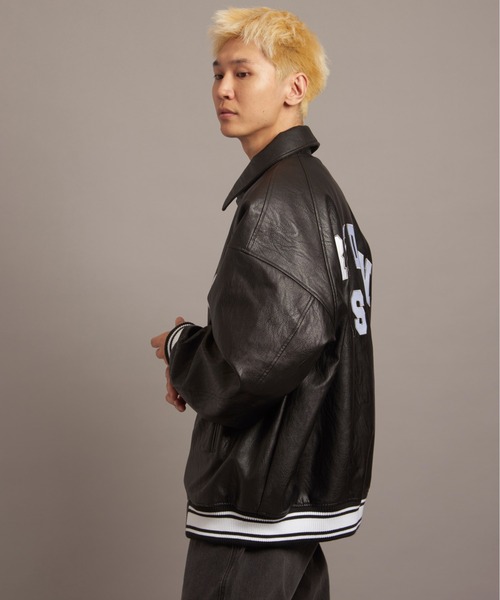 FIRST DOWN（ファーストダウン）の「FIRST DOWN USA限定 PU Varsity JKT（その他アウター・メンズ・ブラック・L/M/XL）」の5枚目の写真