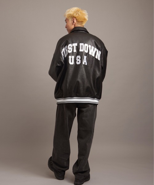 FIRST DOWN（ファーストダウン）の「FIRST DOWN USA限定 PU Varsity JKT（その他アウター・メンズ・ブラック・L/M/XL）」の22枚目の写真