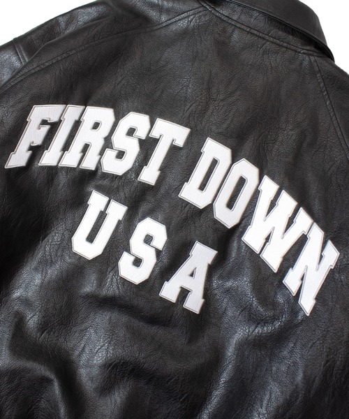 FIRST DOWN（ファーストダウン）の「FIRST DOWN USA限定 PU Varsity JKT（その他アウター・メンズ・ブラック・L/M/XL）」の18枚目の写真