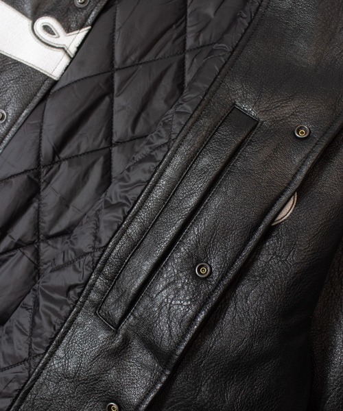 FIRST DOWN（ファーストダウン）の「FIRST DOWN USA限定 PU Varsity JKT（その他アウター・メンズ・ブラック・L/M/XL）」の10枚目の写真