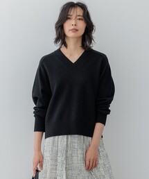 【Oggi2月号掲載/洗える】ウールカシミヤ Vネック ニット