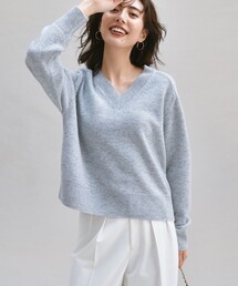 【Oggi2月号掲載/洗える】ウールカシミヤ Vネック ニット