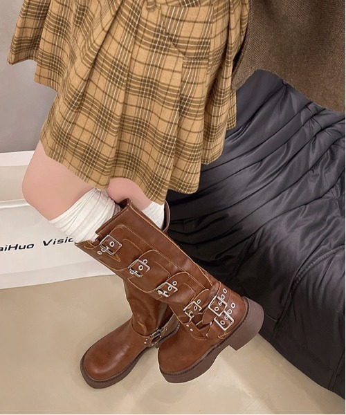 tricot COMME des GARCONS ベルトデザインバイカーブーツ ベルトデザインバイカーブーツ[品番：ATAW0001388]｜attagirl