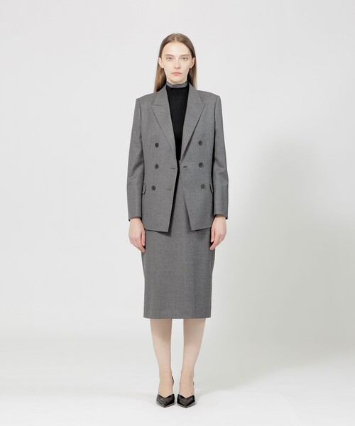 EPOCA(エポカ)の「【VERY NaVY2024年12月号掲載】ストレッチウールフラノ ダブルブレストジャケット(テーラードジャケット・レディース・グレー系その他/ベージュ・40)」の5枚目の写真