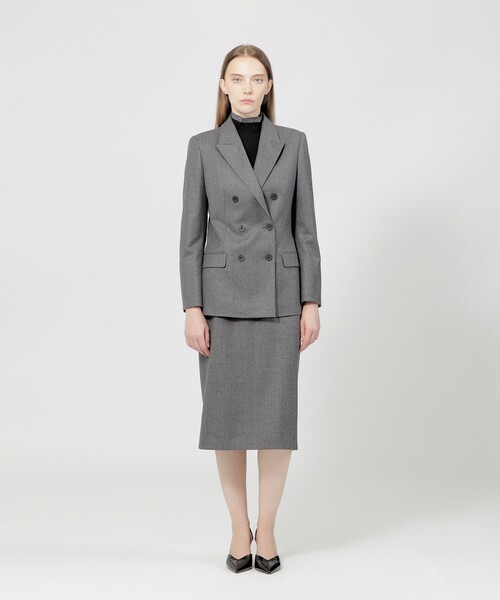 EPOCA(エポカ)の「【VERY NaVY2024年12月号掲載】ストレッチウールフラノ ダブルブレストジャケット(テーラードジャケット・レディース・グレー系その他/ベージュ・40)」の6枚目の写真