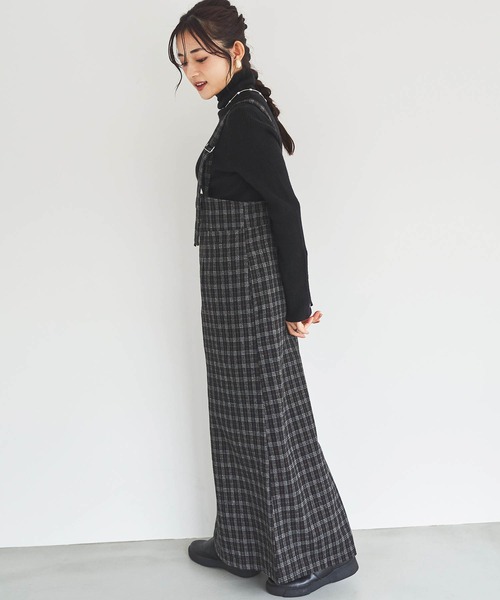 mil（ミル）の「【150㎝前後の小柄さんサイズ】チェック柄 フロントジップジャンスカ（ワンピース・レディース・ブラック/ブラウン/チャコールグレー・XS/S）」の22枚目の写真