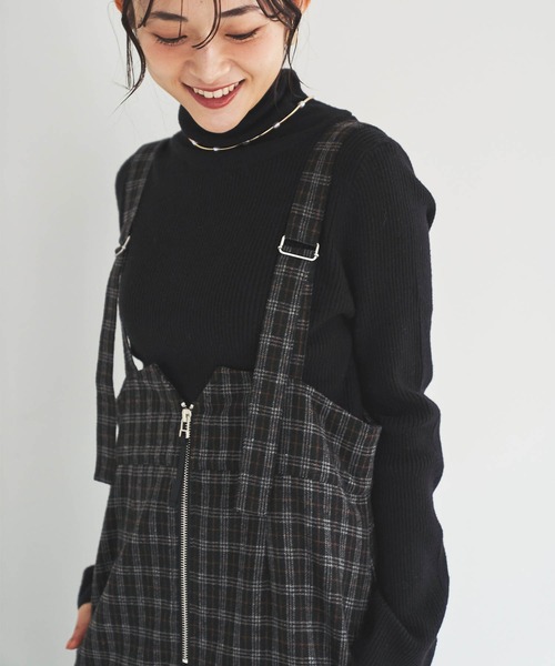 mil（ミル）の「【150㎝前後の小柄さんサイズ】チェック柄 フロントジップジャンスカ（ワンピース・レディース・ブラック/ブラウン/チャコールグレー・XS/S）」の19枚目の写真