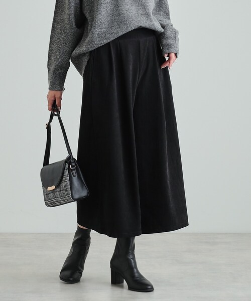 DRESKIP（ドレスキップ）の「◆【S-LL】すそくるっガウチョパンツ（その他パンツ・レディース・ブラック/アイボリー/ベージュ・03/02/01/04）」の2枚目の写真