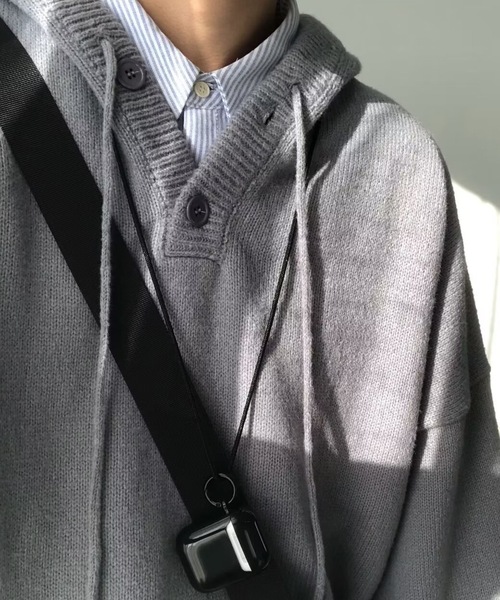 link lot(リンクロット)の「ハーフボタンプルオーバーニット(パーカー・メンズ・グレー/ブラック・M/L)」の22枚目の写真