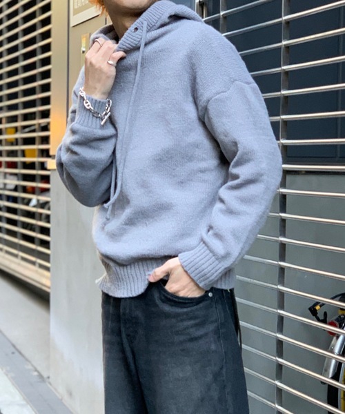 link lot(リンクロット)の「ハーフボタンプルオーバーニット(パーカー・メンズ・グレー/ブラック・M/L)」の16枚目の写真