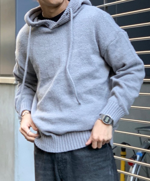 link lot(リンクロット)の「ハーフボタンプルオーバーニット(パーカー・メンズ・グレー/ブラック・M/L)」の17枚目の写真