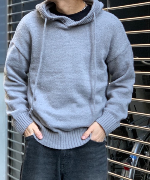 link lot(リンクロット)の「ハーフボタンプルオーバーニット(パーカー・メンズ・グレー/ブラック・M/L)」の18枚目の写真