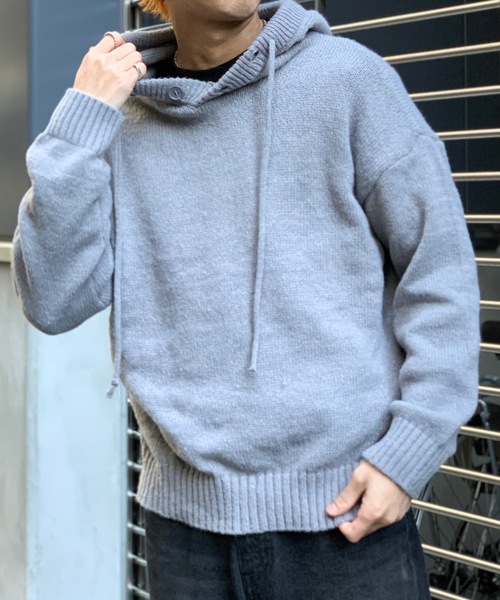link lot(リンクロット)の「ハーフボタンプルオーバーニット(パーカー・メンズ・グレー/ブラック・M/L)」の19枚目の写真