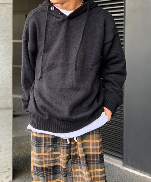 link lot(リンクロット)の「ハーフボタンプルオーバーニット(パーカー・メンズ・グレー/ブラック・M/L)」の20枚目の写真