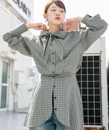 ウエストマークチェックシャツ