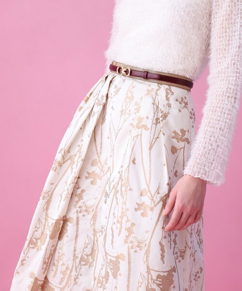 ANAYI（アナイ）の「シルエットフラワージャガードタックスカート（スカート・レディース・ブラック/ベージュ・38/36/34）」の7枚目の写真