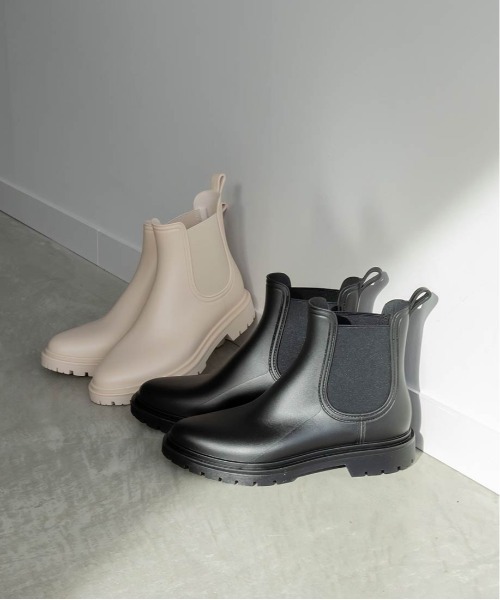 RANDA（ランダ）の「サイドゴアレインブーツ（レインシューズ・レディース・ブラック/アイボリー・LL/S/M/L）」の6枚目の写真