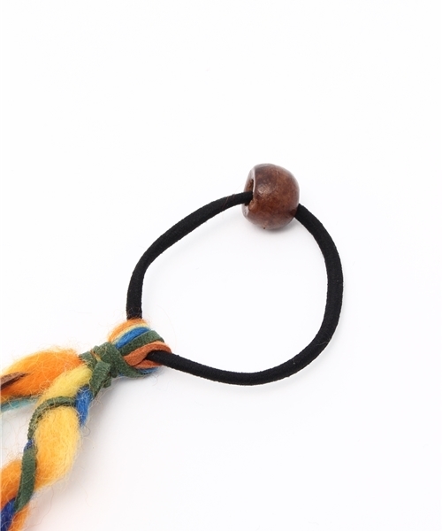 チャイハネ（チャイハネ）の「【チャイハネ】ロングヤーンつけ毛風ヘアゴム（ヘアゴム・レディース・ブラック/ブラウン/グリーン/レインボー/レッド・FREE）」の6枚目の写真