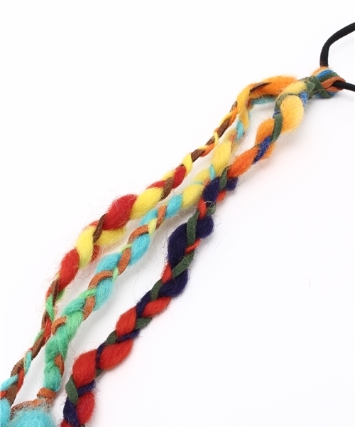 チャイハネ（チャイハネ）の「【チャイハネ】ロングヤーンつけ毛風ヘアゴム（ヘアゴム・レディース・ブラック/ブラウン/グリーン/レインボー/レッド・FREE）」の7枚目の写真