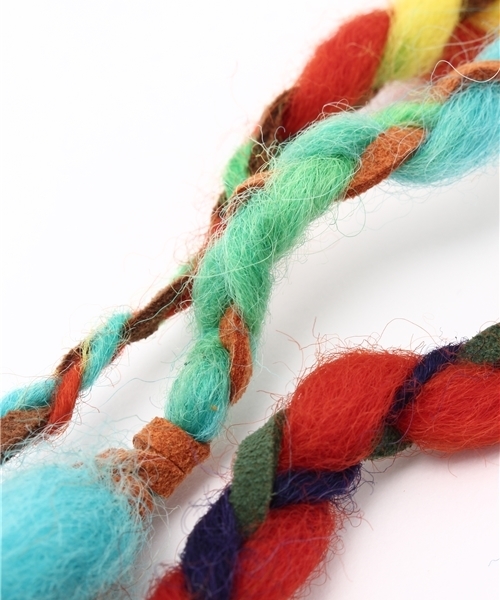 チャイハネ（チャイハネ）の「【チャイハネ】ロングヤーンつけ毛風ヘアゴム（ヘアゴム・レディース・ブラック/ブラウン/グリーン/レインボー/レッド・FREE）」の10枚目の写真