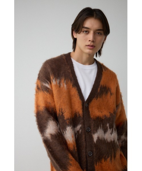AZUL by moussy(アズールバイマウジー)の「総柄モヘアライクカーディガン(カーディガン/ボレロ・メンズ・ボルドー/ネイビー/ブラック系その他/ブラウン系その他/グレー系その他・FREE)」の16枚目の写真