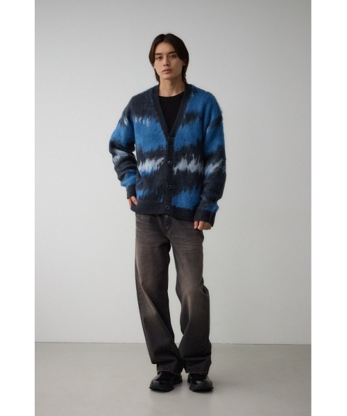 AZUL by moussy（アズールバイマウジー）の「総柄モヘアライクカーディガン（カーディガン/ボレロ・メンズ・ボルドー/ネイビー/ブラック系その他/ブラウン系その他/グレー系その他・FREE）」の20枚目の写真