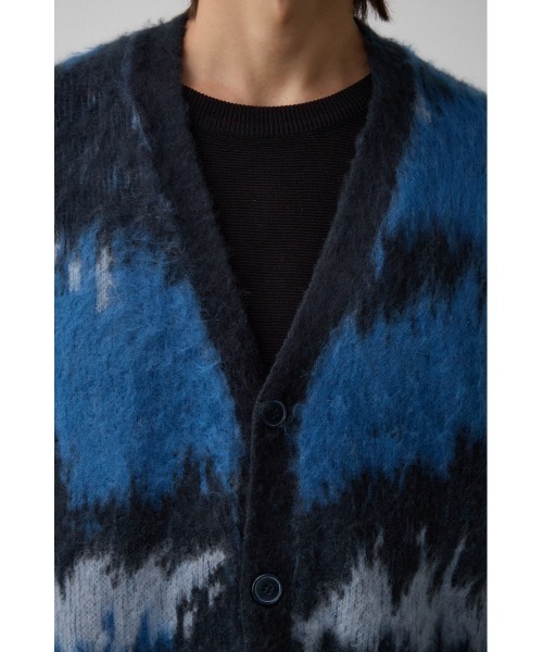 AZUL by moussy（アズールバイマウジー）の「総柄モヘアライクカーディガン（カーディガン/ボレロ・メンズ・ボルドー/ネイビー/ブラック系その他/ブラウン系その他/グレー系その他・FREE）」の16枚目の写真