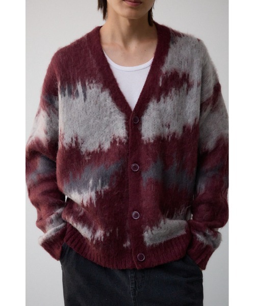 AZUL by moussy（アズールバイマウジー）の「総柄モヘアライクカーディガン（カーディガン/ボレロ・メンズ・ボルドー/ネイビー/ブラック系その他/ブラウン系その他/グレー系その他・FREE）」の10枚目の写真